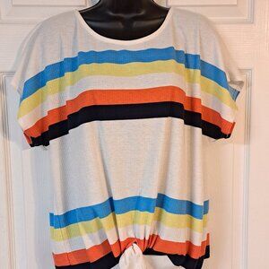 Vine & Love Striped Short Sleeve Top